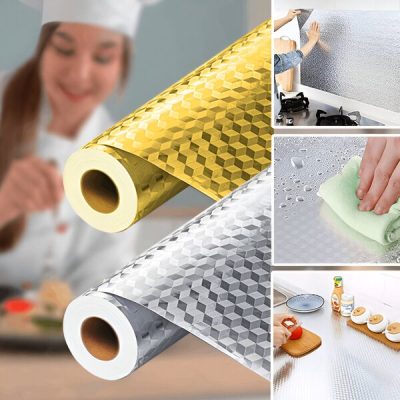 Kuhinjska nalepka iz aluminijaste folije - 61x300 cm, poljubna velikost, odporna na olje | ALUMAX