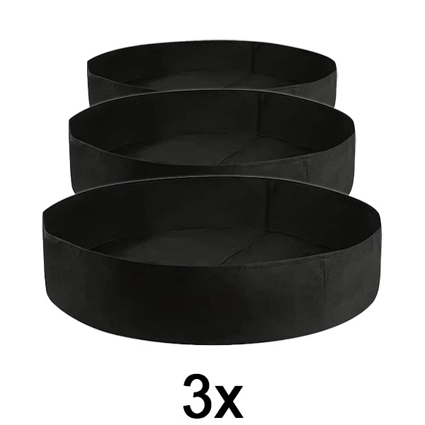 3x Tkaninska dvignjena vrtna greda – 90 x 30 cm, zračen filc | PLANTIE